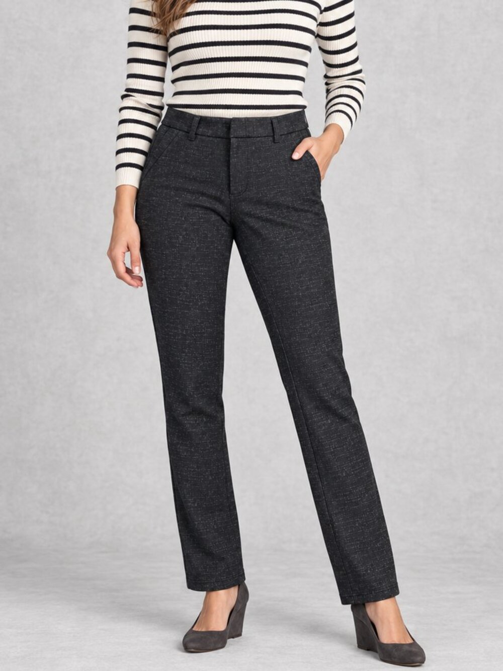 Kut from the Kloth Stefany Skinny Pants - Heathered Black - Size 8 Women's